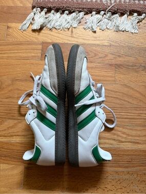 adidas White and Green Athletic Shoes